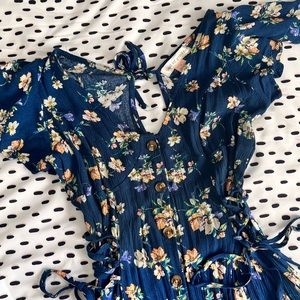 Flutter Sleeve Floral Dress